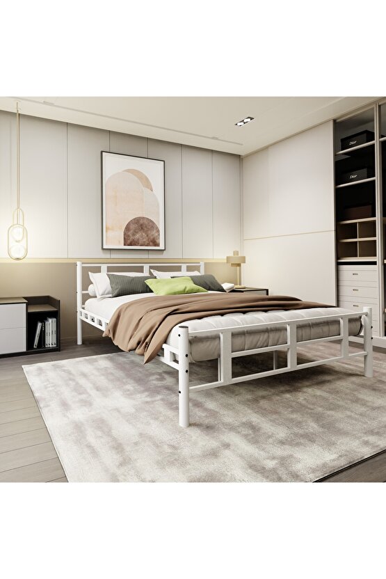 Lotus Çift Kişilik Metal Karyola A Kalite, Ses Çıkarmaz ,Ölçülü Model Karyola