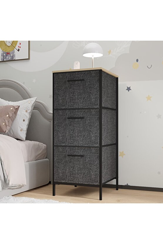 Çocuk Dolabı 3 Çekmeceli Büyük Boy Komodin Sehpa