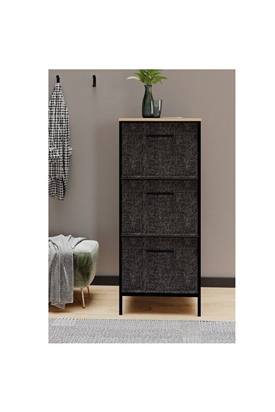 3 Çekmeceli Çok Amaçlı Dolap Büyük Boy Komodin Sehpa