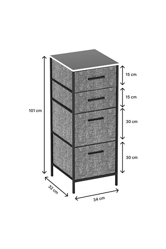 Çocuk 4 Çekmeceli Komodin Sehpa