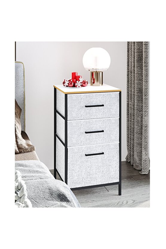 Çok Amaçlı Dolap 3 Çekmeceli Orta Boy Komodin Sehpa