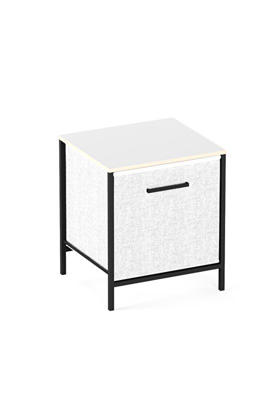 Çocuk Dolap 1 Çekmeceli Komodin Sehpa Gri 1597