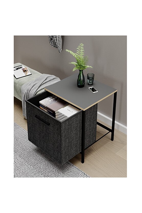 Çok Amaçlı Dolap 1 Çekmeceli Komodin Sehpa