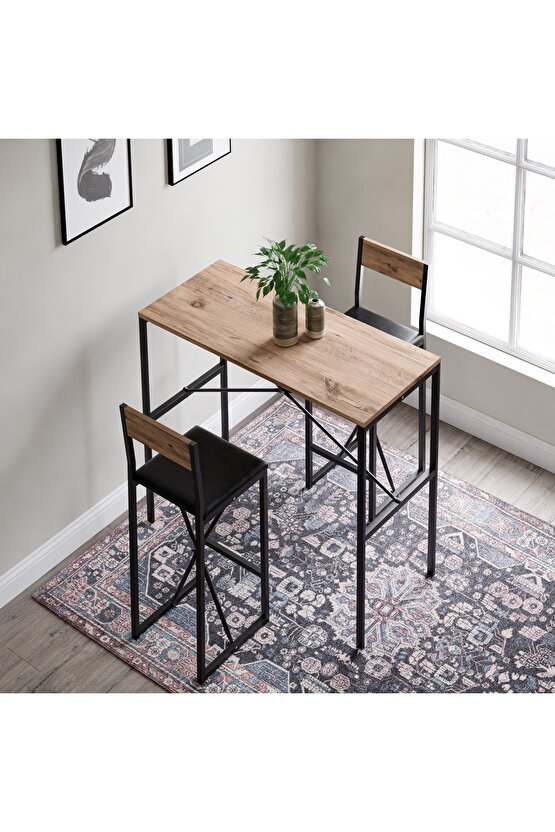 Gzl Bar Masa Bar Sandalye Yemek Masa Sandalye Takımı Döşeme Çam 1582