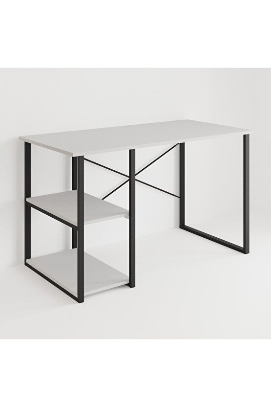 Çalışma Masası Raflı Ofis Laptop Bilgisayar Masası Çam