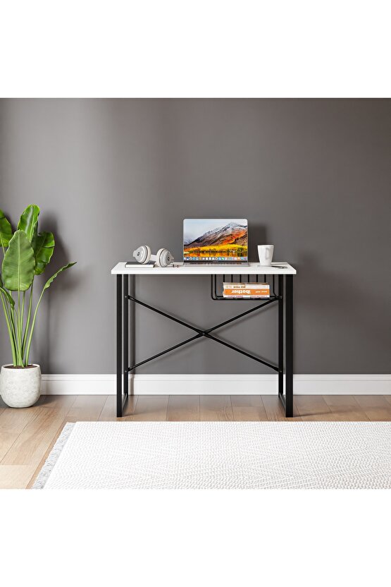 Bilgisayar Masası Raflı Çalışma Laptop Masası