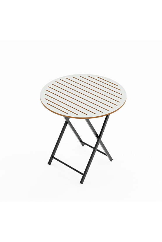 Katlanır 4 Kişilik Yuvarlak Bahçe Masası Bistro Masa 70x70