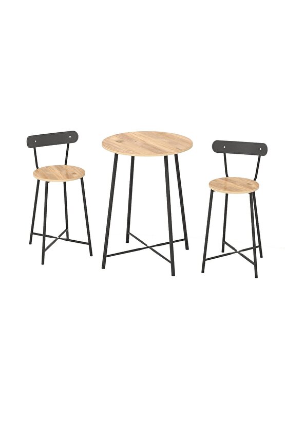 Mutfak Oval 2 Kişilik Bar Yemek Masası Çam 1515