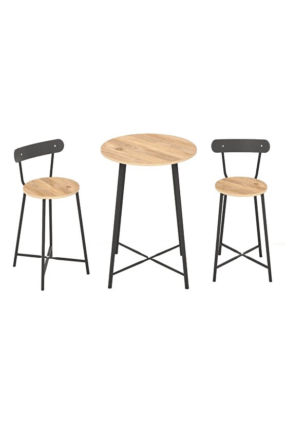 Mutfak Oval 2 Kişilik Bar Yemek Masası Çam 1515