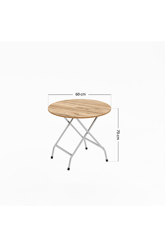 Mutfak Masa Yemek  Katlanır Bahçe Masası  Yuvarlak Çam 1453