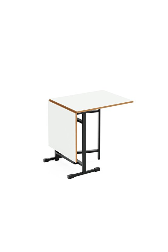 Katlanır 4 Kişilik Masa Mutfak Masası Takımı Masa Beyaz 1413