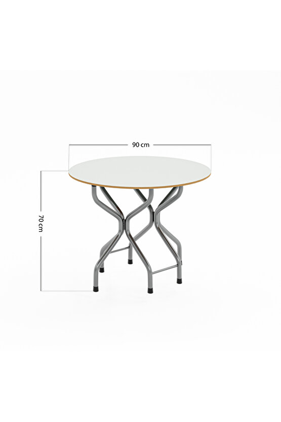 Katlanır Kırma Yuvarlak Mermer Desen Masa