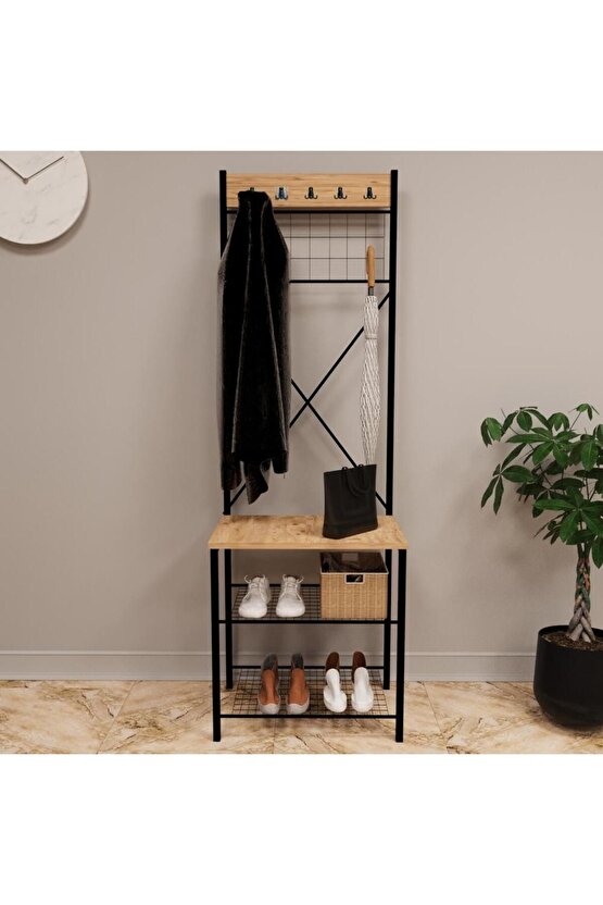 Dar Metal Portmanto, Elbise Askılığı, Vestiyer, Ayakkabılık 1302