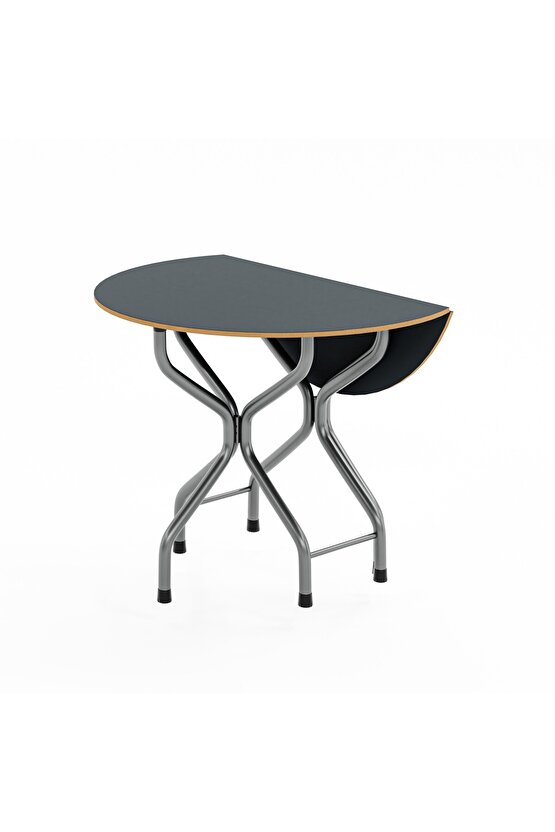 Mutfak Masa Sandalye Takımı Bahçe Yemek Masa Seti Yuvarlak Füme 1052