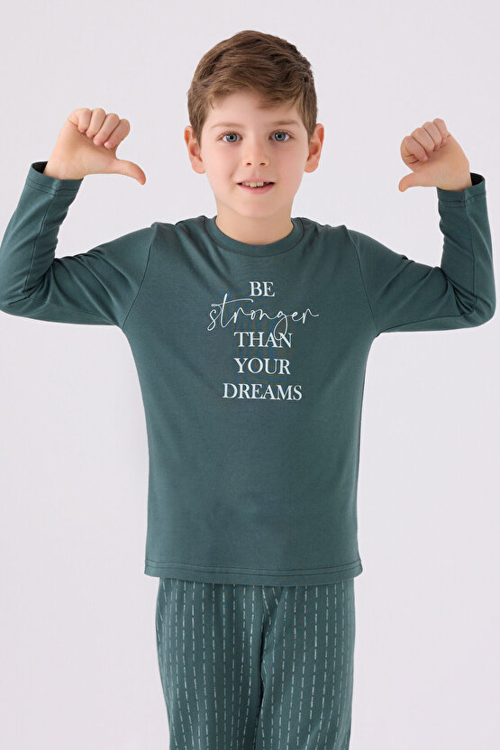 Erkek Çocuk Mavi Pijama Takımı