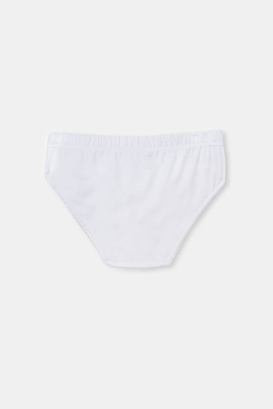 Beyaz Penye 2li Pamuklu Slip Külot