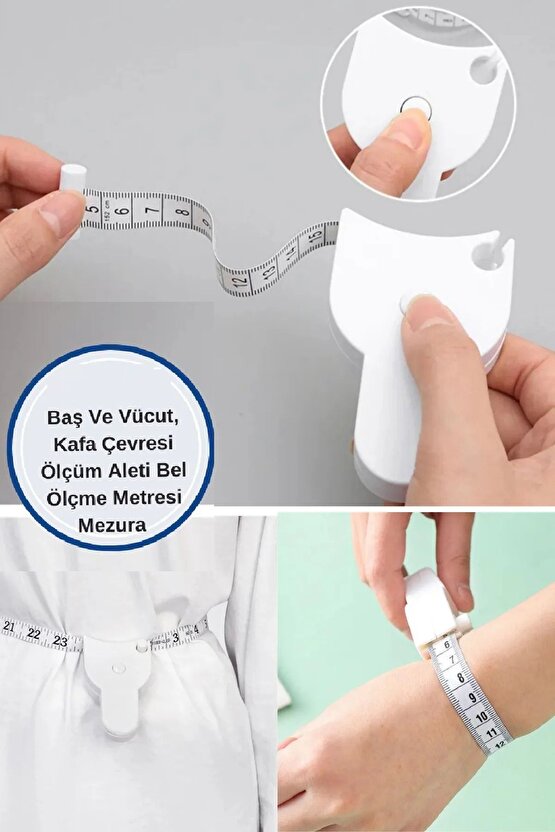 HR Vücut Ölçüm Cetveli Mezura Çok Amaçlı Bel Kalça Göğüs Bacak 150 Cm