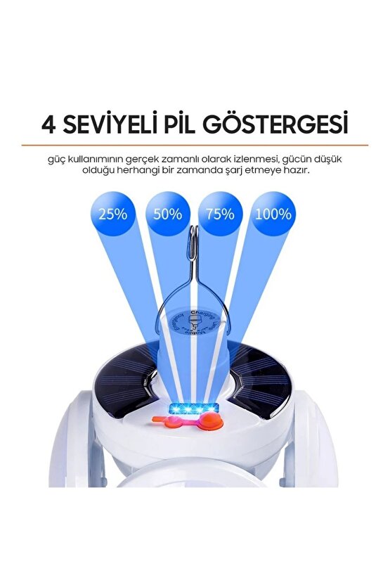 4 Kol 1 Gövde Solar Güneş Enerjisi İle Şarj Olabilen Kanca ve Pil Göstergeli Kamp ve Bahçe Işığı