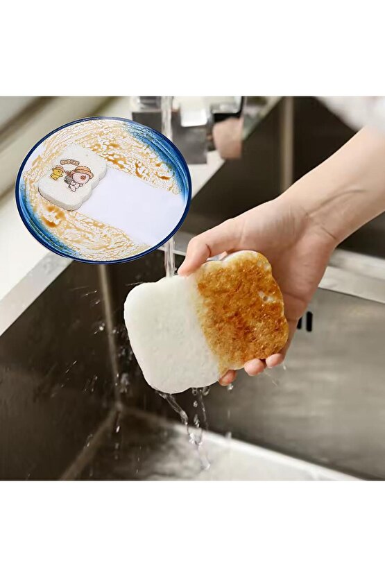 SN-26323 Bulaşık Yıkama Ovma Süngeri Sıkıştırılmış Organik Odun Hamuru