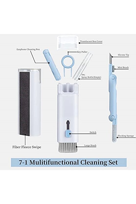 Klavye Için 7si 1 Arada Temizlik Fırçası, Klavye Temizleme Seti, Çok Fonksiyonlu, Bilgisayar Klavy