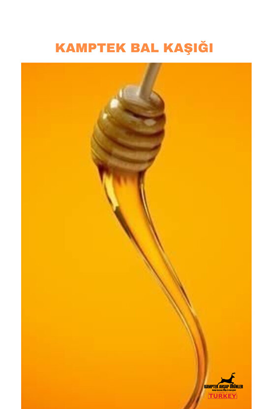 Kamptek Ahşap Organik Ahşap Bal Kaşığı Kayın Ağacı 2 Adet 15 Cm