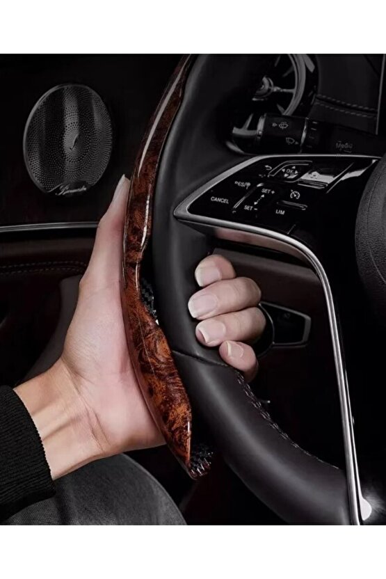 Ahşap Tasarımlı Direksiyon Simidi Koruma Kılıfı 2 li