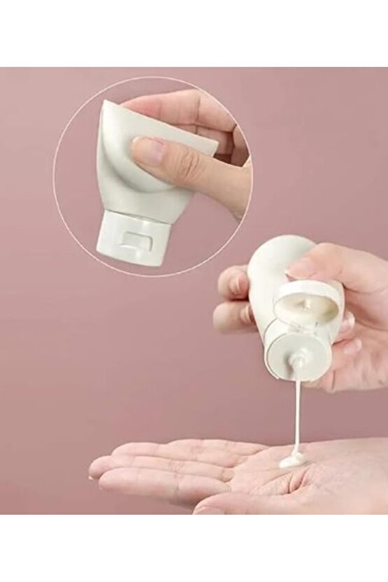 Seyahat Tipi Doldurulabilir Krem Şampuan Kutusu 3 lü Set