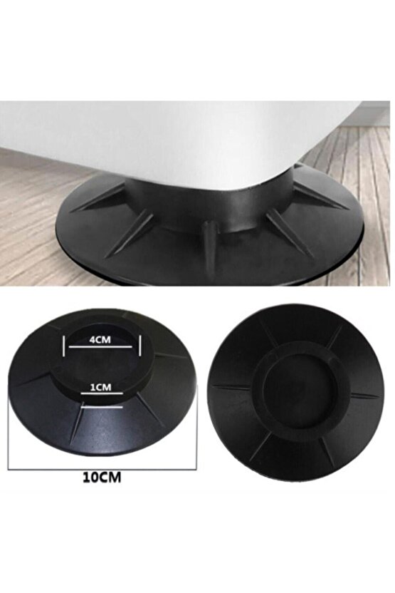 Çamaşır Makinesi Titreşim Engelleyici Stoper Siyah 4 Lü Set