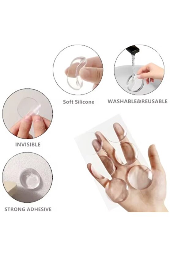 HVT Şeffaf Silikon Mobilya ve Kapı Durdurucu Darbe Pedi 6 lı