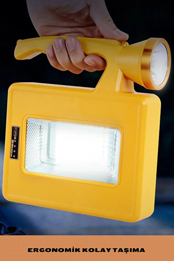 80 LED Beyaz Işık  Kırmızı ve Mavi Işık El Feneri Yüksek Güçlü Kamp Balıkçı Acil Durum İkaz Lambası