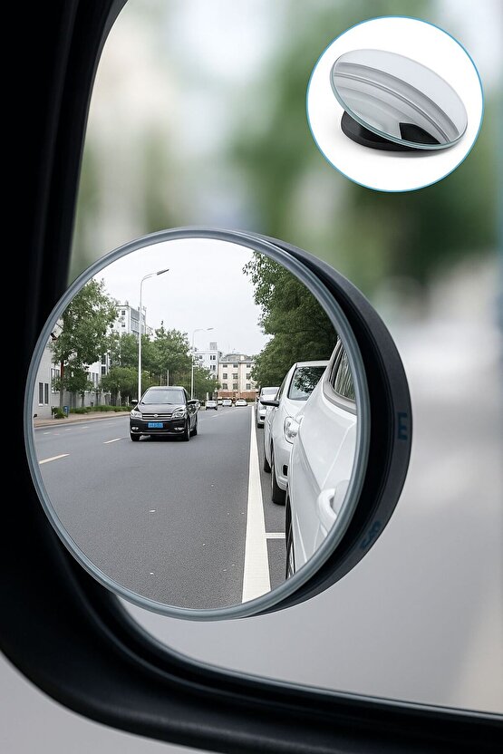2 Adet Çerçevesiz Araç Yan Ayna Kör Nokta Yardımcı Dikiz Aynası-tüm araçlara uygun