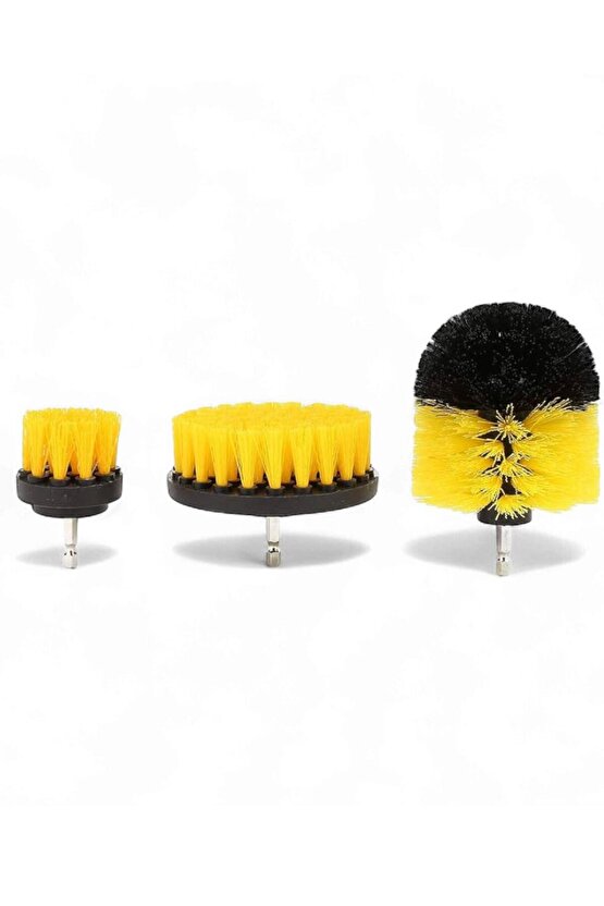 3’lü Matkap Ucu Fırça Seti – Çok Amaçlı Temizlik Aparatı (Banyo, Mutfak, Araba, Fayans, Halı)