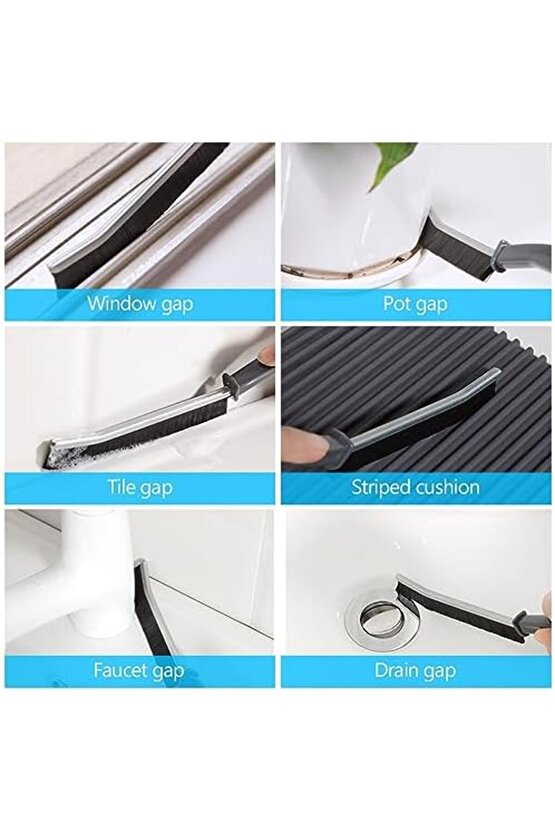 Çatlak Temizleme Fırçası, 2 Adet Boşluk Temizleme Fırçası, Banyo Temizleme Fırçası, Pencere Oluk Tem