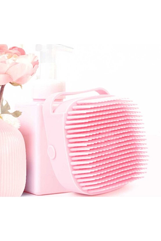 Hazneli Silikon Banyo Lifi – Masaj Etkili Köpük Fırçası Renkli