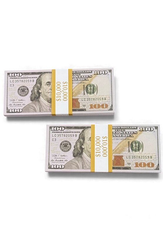 2 Deste Dekoratif 100$ Oyun Parası – Düğün, Şaka, Film, Fotoğraf, Koleksiyon