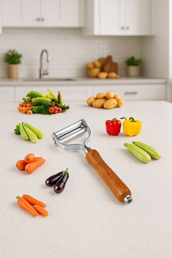 Paslanmaz Çelik Çok Amaçlı Sebze Soyacak ve Julienne Doğrayıcı