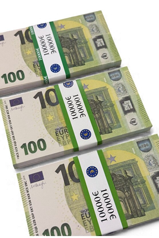 3 Deste 100 € Prop Money – Film, Fotoğraf, Sahne, Düğün, Parti ve Mizah Amaçlı Dekoratif Euro Parası