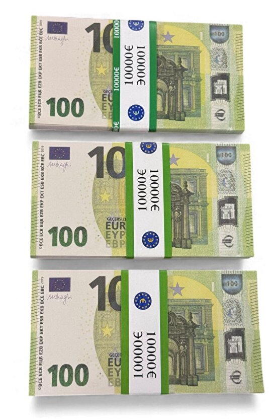 3 Deste 100 € Prop Money – Film, Fotoğraf, Sahne, Düğün, Parti ve Mizah Amaçlı Dekoratif Euro Parası