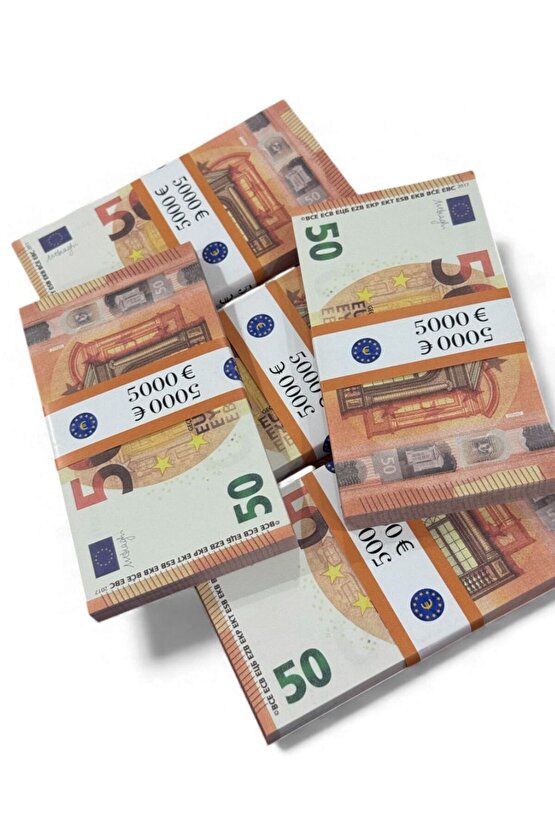 Gerçek Görünümlü 5 Deste 50 € Şaka Parası – Düğün, Koleksiyon İçin 50 EURO