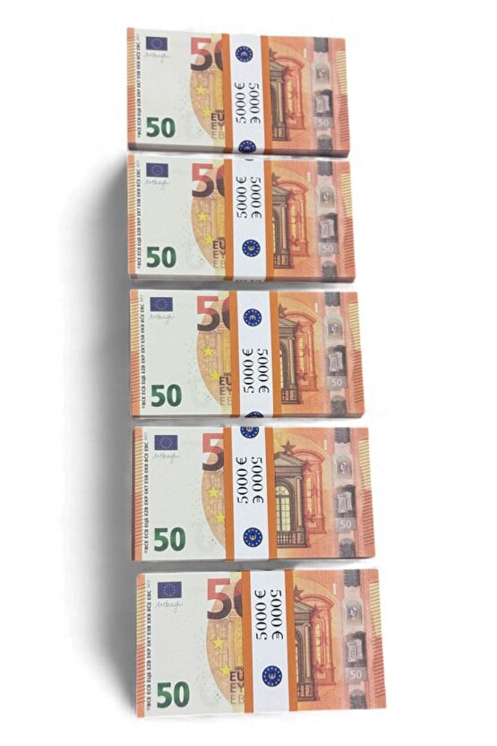 Gerçek Görünümlü 5 Deste 50 € Şaka Parası – Düğün, Koleksiyon İçin 50 EURO