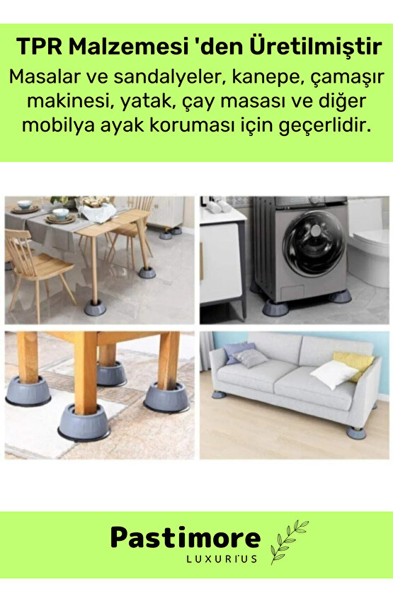 Yeni Üretim Gürültü Engelleyici Titreşim Önleyici Kauçuk Çamaşır Bulaşık Makinesi 4 Adet Ayak Pedi