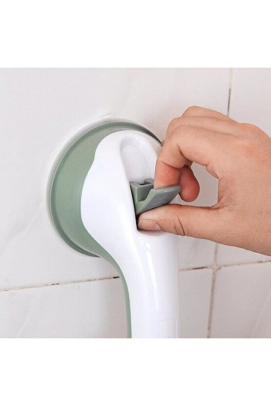 Vantuzlu Banyo Tutacağı Kayma Düşme Önleyici Kilitli Tutunma Barı