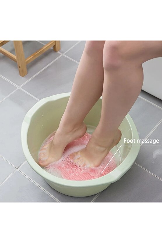 Pratik Silikon Vantuzlu Banyo Fırçası Masaj Pedi Sırt Ayak Kesesi Yıkama Aleti | Sırt Lifi Ayak Matı