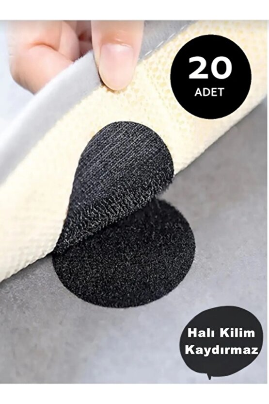 20 Adet Halı Kilim Kaydırmaz Kıvrılma Önleyici Halı Kilim Sabitleyici Cırt Cırtlı Minder Band