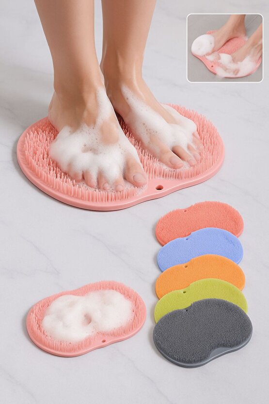 Vantuzlu Sırt ve Ayak Yıkama Temizlik Pedi – Silikon Masajlı Paspas (Yuvarlak & Dikdörtgen Model)