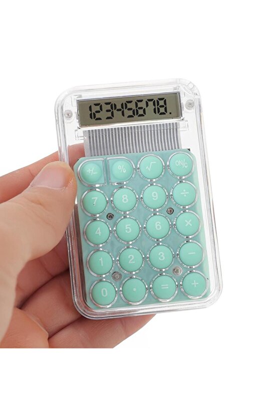 PM-25418 Şefaf Yeşil Tuş 8 Haneli Mini Hesap Makinesi