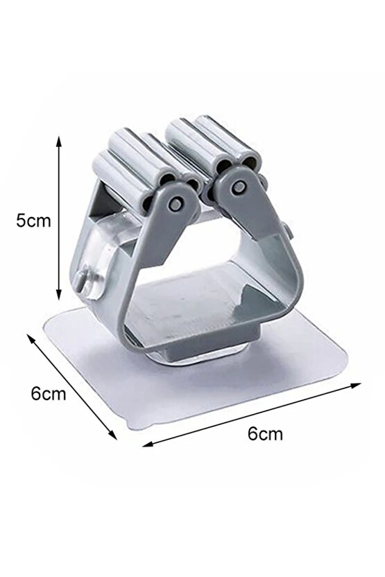 1Adet Kalite Tekli Duvara Yapışkanlı Mop Tutucu Aparat Sopa Askısı