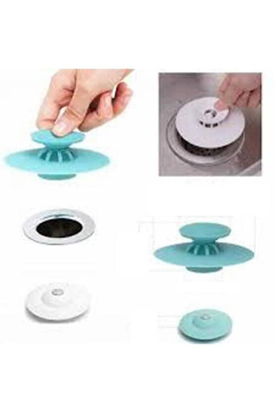 Lavabo Tıpası Ve Süzgeç Silikon Lavabo Süzgeci Tıkanma Önleyici