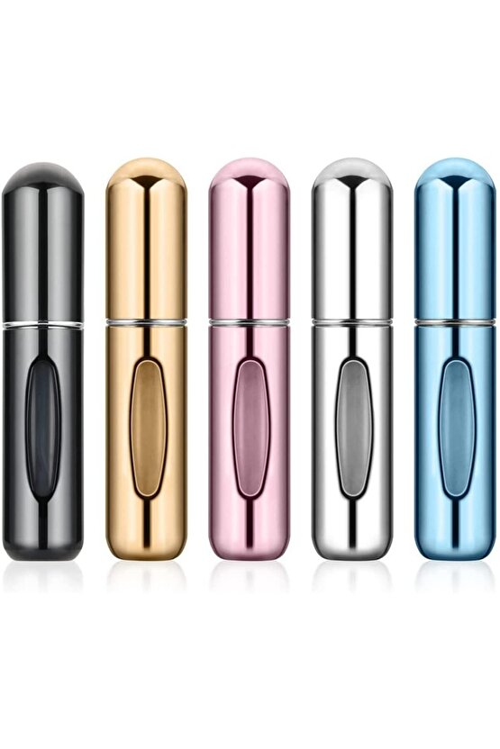 6 adet karışık renkli yeniden doldurulabilir cep parfüm şişesi