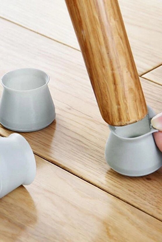 32 Adet Çizilmeyi Önleyen Parke Koruyucu Beyaz Silikon Sandalye Sehpa Ayağı